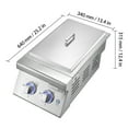 thumbnail image 4 of KFFKFF Double Side Burner with Lights Propane Built-in Side Burner 2*17000 BTU Nature Gas Burners Stainless Steel For BBQ Outdoor, 4 of 9