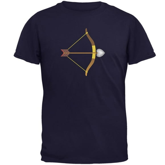 Couples Cupid Bow And Arrow Navy Adult T-Shirt