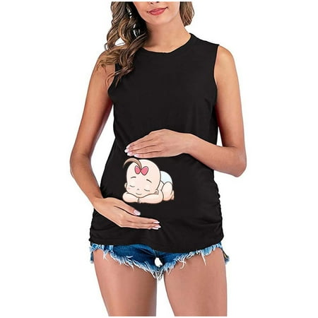 

Babysbule Womens Tank Tops Clearance Maternity Womens Print Maternity Dress Large Size Maternity Vest