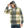 thumbnail image 6 of Gray and Yellow Pattern Men’s Hoodies Sweatshirt with Full Zip Pockets Fleece Jackets, 6 of 8