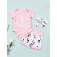 thumbnail image 2 of Honganda Baby Girl/Boy Loose Tops Round Neck Short Sleeve Rabbit Romper Shorts, 2 of 9