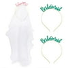 3 Pack Bride Tiara Headbands for Bachelorette Party Accessories, Bridal Favors Supplies, Future Mrs. & Bridesmaid