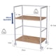 thumbnail image 2 of Carrito De Servicio De 2 Niveles con Ruedas y con Estante de Ajuste de Altura para Hogar Y Oficina (Natural y Blanco), 2 of 12