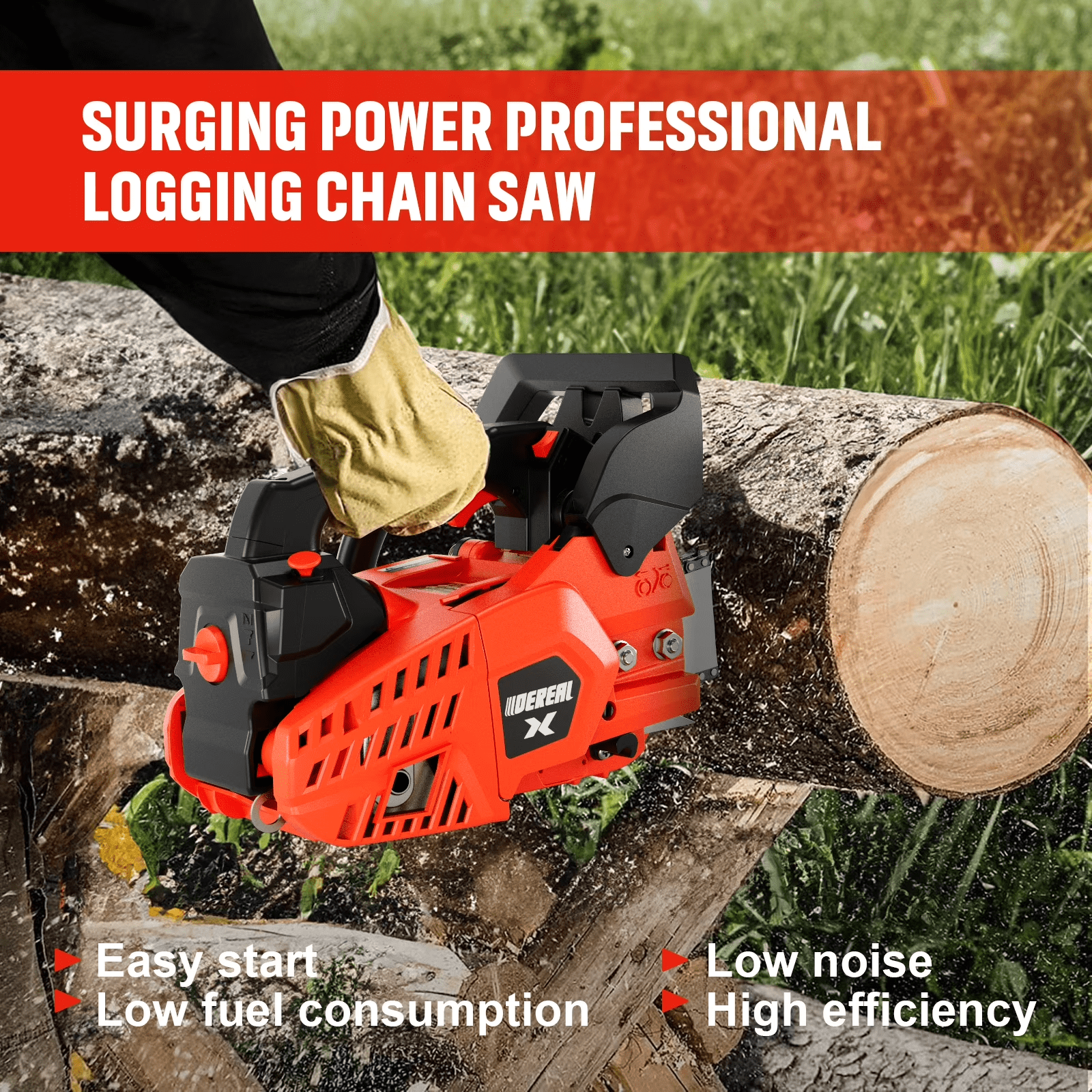 12 in. Professional Chainsaw 25.4 CC 2-Cycle Lightweight One-Hand Chainsaw