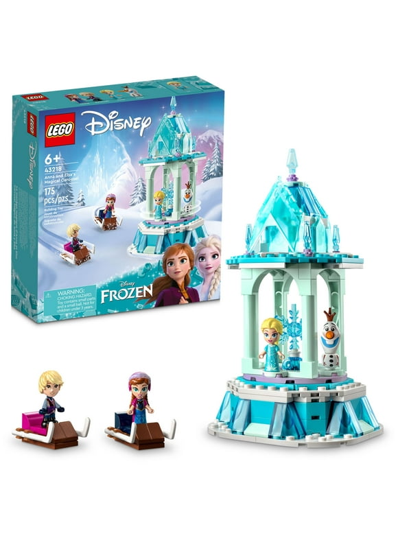 LEGO Disney Frozen Anna and Elsas Magical Carousel 43218 Ice Palace Building Toy Set with Disney Princess Elsa, Anna and Olaf, Great Birthday Gift for 6 Year Olds