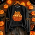 thumbnail image 2 of asdoklhq Thanksgiving Shirt Fashion Womens Printed Casual Long Sleeve Ladies Loose Hoodless Sweatshirts Blouse Black XL, 2 of 3
