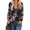 Black, variant on Women's Casual Boho Floral Print V Neck Long Sleeve Shirts Tops Loose Blouses