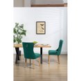 thumbnail image 3 of Miekor Furniture Upholstered Button Tufted Back Green Velvet Dining Chair with Nailhead Trim and Brushed Solid Wood Legs 2 Sets 113807, 3 of 9