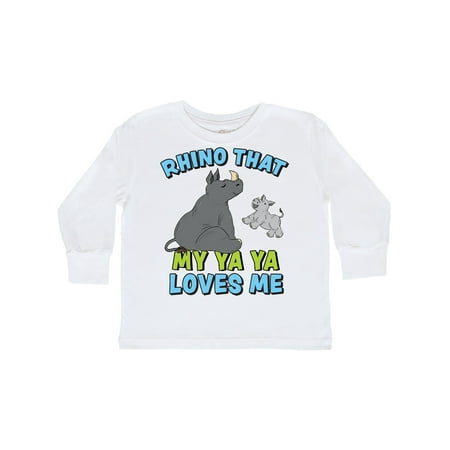 

Inktastic Rhino That My Yaya Loves Me with Cute Rhinos Gift Toddler Boy or Toddler Girl Long Sleeve T-Shirt