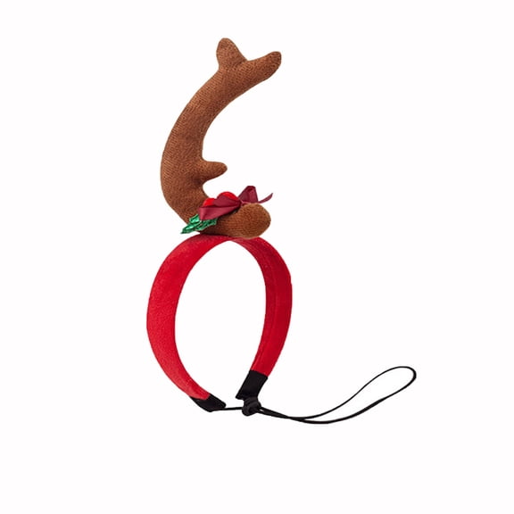 Puwuzcl Dog Headband Christmas Dog For Small Medium Dog Accessories Reindeer Headband Dog With Adjustable Elastic Band Halloween Party Pet Brown