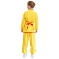 thumbnail image 3 of Yhong Kids Boys Kung Fu Uniform Set Traditional Chinese Embroidered Tai Chi Wing Chun Suit Sport Yellow 120, 3 of 9