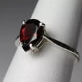 thumbnail image 3 of 1Ct Lab Created Garnet Pear Cut Women's Solitaire Engagement Ring 14K White Gold Plated, 3 of 4