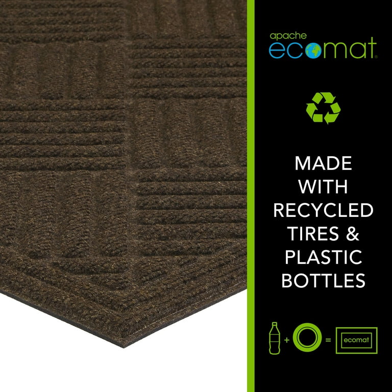 Mainstays Textures Crosshatch Polyester and Rubber Backed Doormat