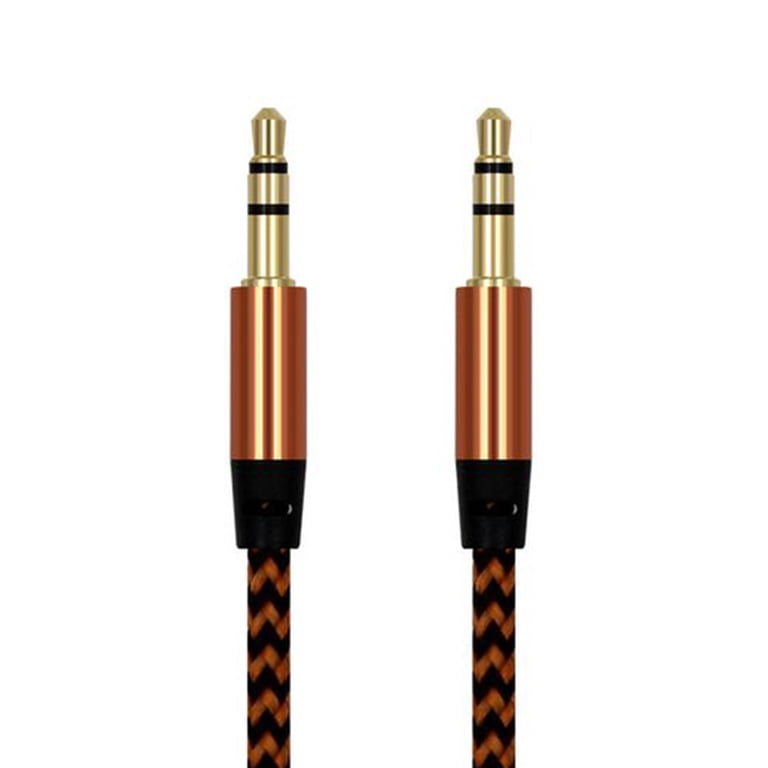 Cavo AUX 3,5 Mm 1 Metro – Hi-Fi Sound Nylon Intrecciato – Placcato Oro – Senza Grovigli