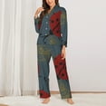 thumbnail image 2 of Fotbe Ladybug Pattern Long Sleeve Pajama Set for Women,Sleepwear Set,2-piece Loungewear Set,Soft PJs Comfy Nightwear with Pockets -Small, 2 of 7