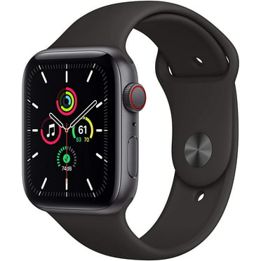 (Used) Apple Watch Series SE GPS LTE w/ 44MM Space Gray Aluminum Case, Black Sport Band