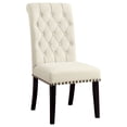 thumbnail image 3 of Alana Fabric Upholstered Dining Side Chair Beige and Rustic Espresso (Set of 2), 3 of 13