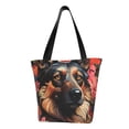 thumbnail image 1 of Balery Colorful Flower German Shepherd Bolsa de Hombro con Diseño, Bolsa Grande y Duradera, Bolsa Versátil para Compras, 1 of 6