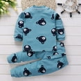 thumbnail image 3 of OSOLU Children Boys Clothing Sets Round Neck Long Sleeve Home Cute Cartoon Dinosaur Print 2 Piece Home Casual Vacation Sets, 3 of 3