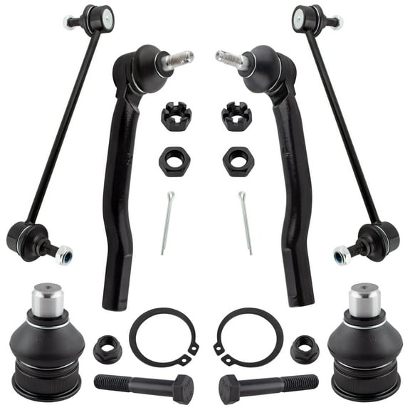 BOXI (Set of 6) Front Sway Bar End Links   Outer Tie Rods   Front Lower Ball Joints fit for Nissan Versa 2007 2008 2009 2010 2011 / Replaces K750098 K500051 ES800249 ES800248