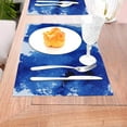 thumbnail image 5 of ZNDUO Placemats, 6 PCS Heat Resistant Stain Resistant Woven PVC Insulation Placemats, Durable Washable Elegant Table Mats for Dining-Blue Watercolor, 18"x12", 5 of 6