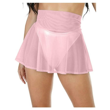 Caitzr Women Girls Swim Cover Ups Swimsuit Cover-up Skirts Short Mesh Sheer See-Thru Bikini Coverups