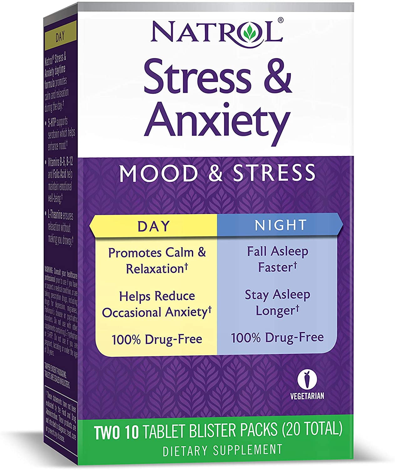 Natrol Stress & Anxiety Tab 10+10