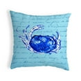 thumbnail image 1 of Betsy Drake NC351 Crabe Script Bleu 18 x 18 Po Oreiller Sans Cordon, 1 of 1