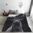 thumbnail image 5 of Bingfone Majestic Forest Stag Print Flannel Fleece Blanket Throw Blanket for Bed,Sofa,Couch,Travel,Camping(60"x50" ), 5 of 8