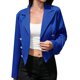 thumbnail image 1 of Chaquetas de traje de oficina Chaqueta de traje pequeña de color sólido con botones de manga larga y solapa de otoño e invierno para mujer,blazer moda（Azul， L), 1 of 5