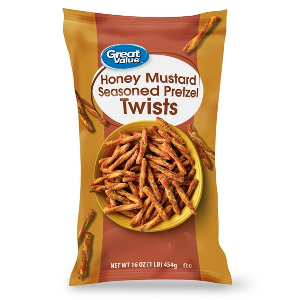 Great Value Honey Mustard Seasoned Pretzel Twists, 16 oz