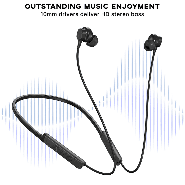 Cshidworld Bluetooth Neckband Headphones, Wireless Earbuds, 12-Hr