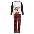 thumbnail image 2 of Nituyy Matching Family Christmas Pajamas Set, Reindeer Plaid Printed Xmas PJs Loungewear Sleepwear for Women Men Kids, 2 of 9