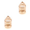 thumbnail image 1 of Guardoinrt Electroplated Metal Birdcage Shape Tea Light B- Candle Holder Rose Gold Type A 2Set, 1 of 6