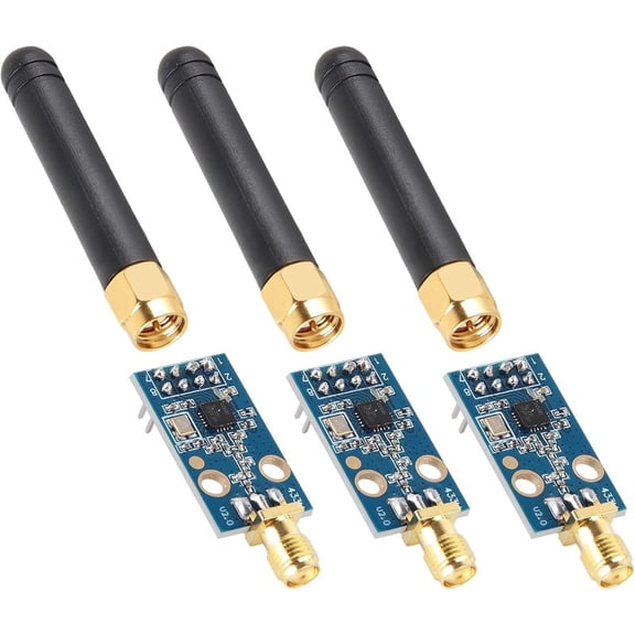 3Set CC1101 433MHz Wireless Transceiver Module with SMA Antenna Supports 315/868/915MHz Frequency Bands, High Sensitivity RF Module for IoT and RF Projects