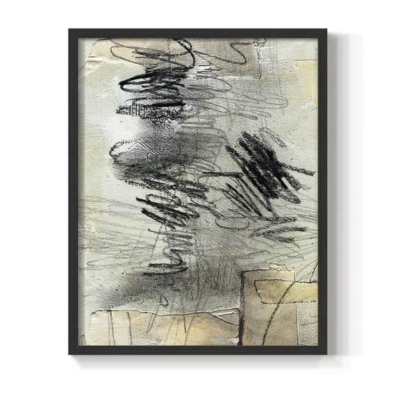 Masked Notes II Framed Print in Black Solid Wood Framed Print No Nail Hanging