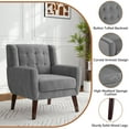 thumbnail image 3 of UIXE Accent Chair Velvet Upholstered Armchair for Living Room Bedroom Side Sitting for Home Office, Gray, 3 of 7