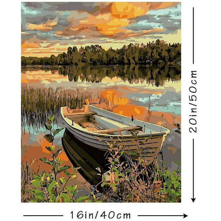 Small Boat on the Beach - Paint by Number Kit DIY Oil Painting Kit