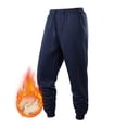 thumbnail image 2 of vdgthytj Sweatpants for Men Fleece Lined Drawstring Elastic Waist Joggers Fall Winter Thick Warm Athleisure Pants with Pockets(X-Small,Navy), 2 of 4
