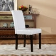 thumbnail image 2 of Roundhill Furniture Urban Style Fauteuil de Parsons Rembourré en Similicuir de Bois Massif, Blanc, Ensemble de 2, 2 of 4