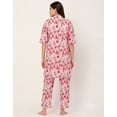 thumbnail image 4 of Moomaya Sleepwear, 3 Pcs Cotton Loungewear Set, Printed Top Pajama & Shrug Night Suit Set, 4 of 9