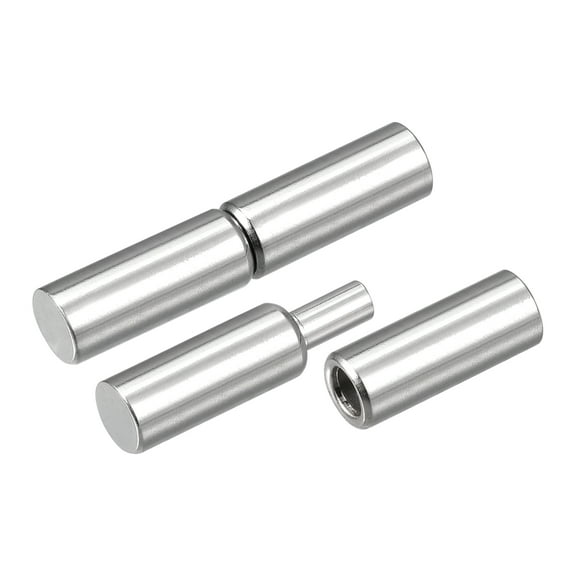 Uxcell Weld on Barrel Hinges, 40mm x 8mm Male to Female 201 Stainless Steel Hinge Pin 6Pcs