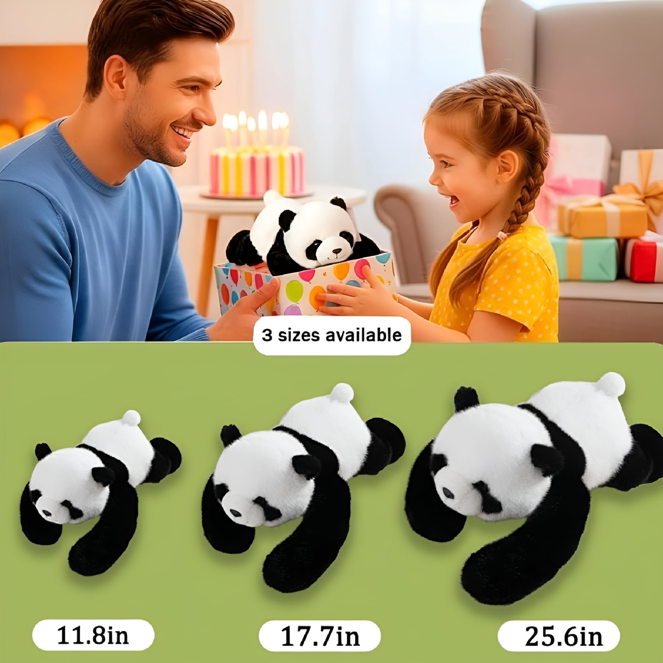 BESTSKY 2026 New Weighted Panda Stuffed Animal,Panda Stuff Soft Washable Comfort Animals Soft Hugging Pillow for Bedroom,Playroom,Bed,Sofa with 3 Size,Fit Kids & Adults