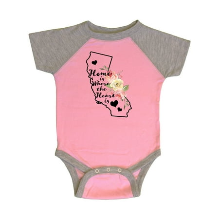 

Inktastic California Home is Where the Heart is with Watercolor Floral Gift Baby Boy or Baby Girl Bodysuit
