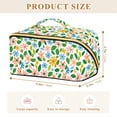 thumbnail image 4 of FORMRS Makeup Bag Travel Cosmetic Organizer for Women Fold Flat Zipper Pouch with Handle, Retro Blue Floral, 4 of 8
