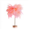 thumbnail image 1 of LED bedside lamp, dandelion shape, copper wire, romantic pink feather, 1 of 4