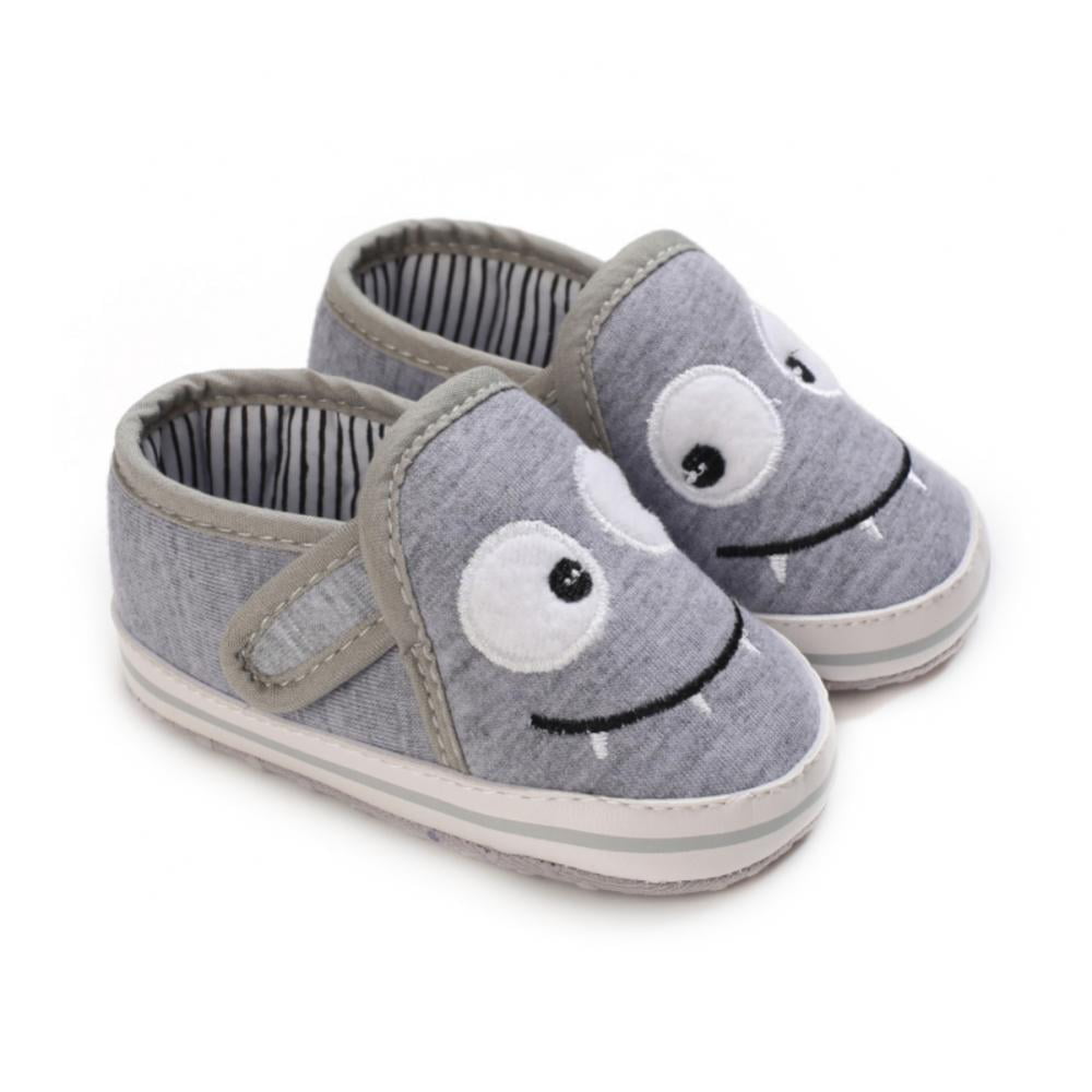 Baby Boys Girls Hard Bottom Walking Sneakers Toddler Rubber Sole First Walkers Infant Cartoon Slippers Crib Shoes