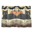 thumbnail image 7 of Yayeee Kitchen Curtains Light Filtering 27"x36" Rod Pocket Short Cafe Window Panel, Black Halloween Cat, 7 of 7