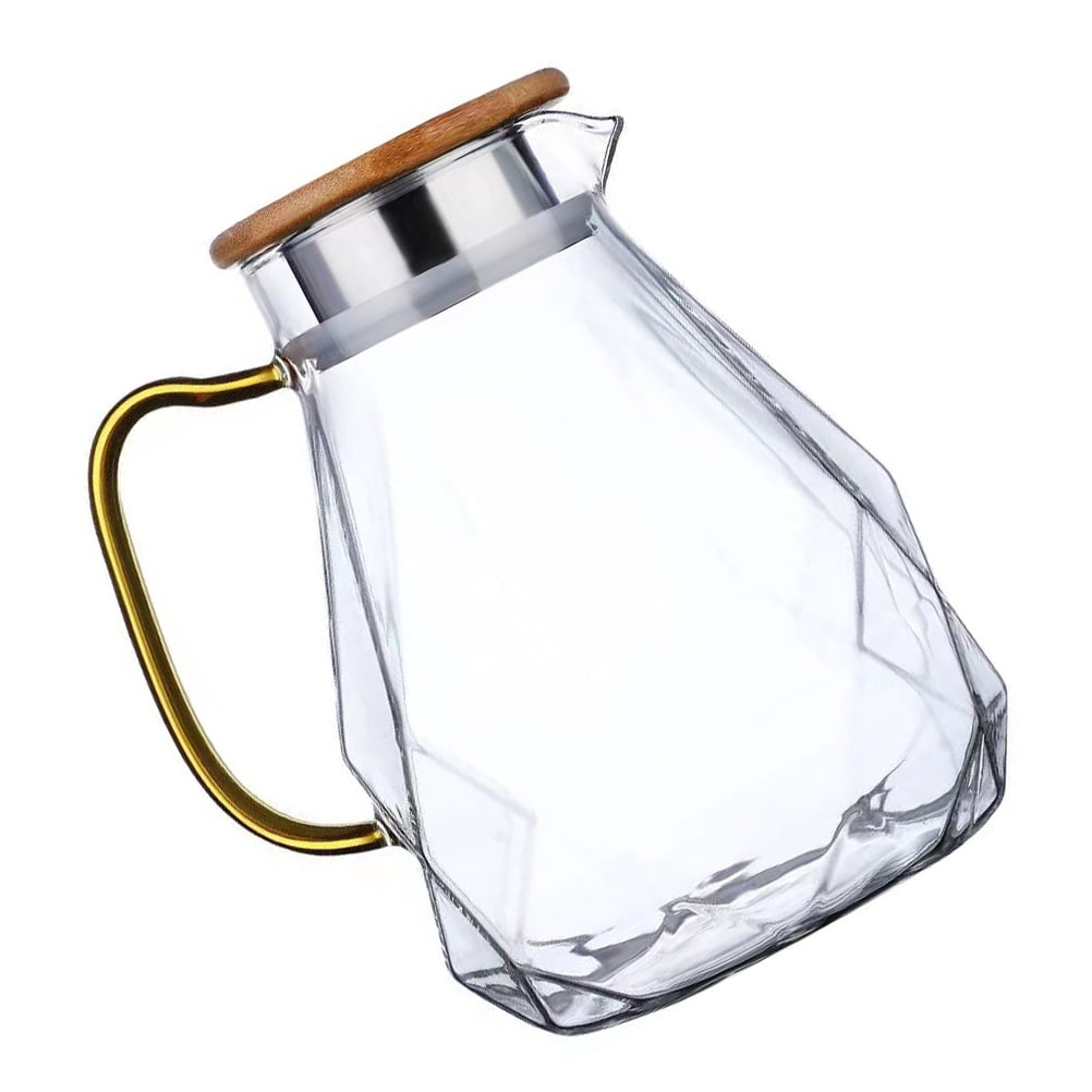 GETAJGHSD 1Pc Glass Pitcher for Cold Beverages with Rubber Base 1500ml