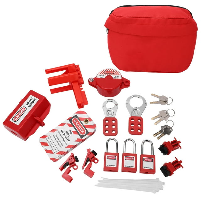 Kit Loto eléctrico, Kit de etiquetado de bloqueo eléctrico Juego de candados de seguridad Kit de etiquetado de bloqueo construido para durar Jadeshay A